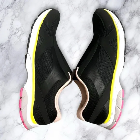 Women’s Vionic Samana Black and Yellow Slip-On Sneakers Shoes - Picture 10 of 13